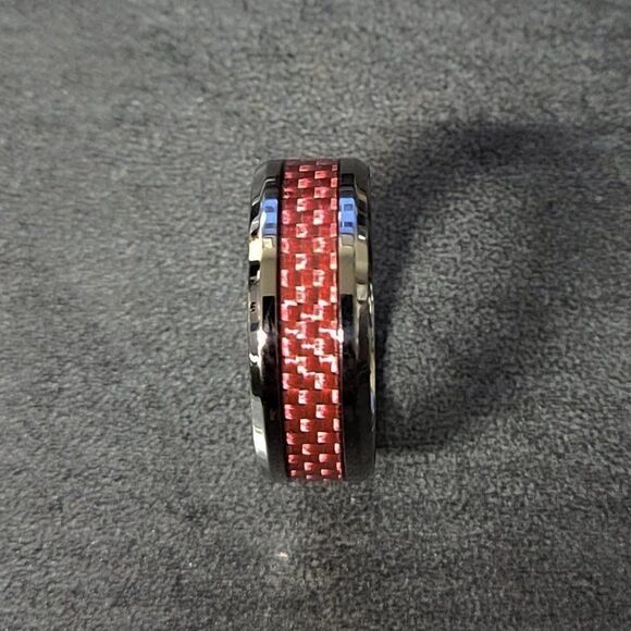 Women's Pink carbon Fiber Ring Band  - Carbon Fiber Ring - Picture 3 of 11